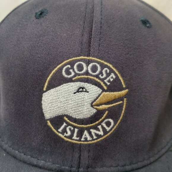 Goose Island Beer Co Cap Hat Adult One Size Blue Twill Cotton Stretch Fitted New - Picture 4 of 11